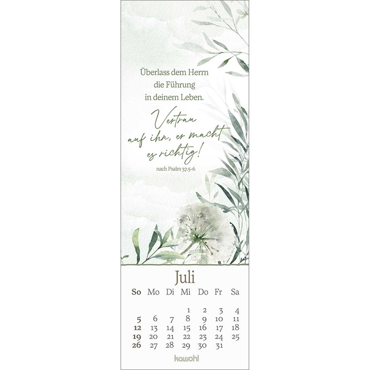 Lesezeichenkalender - Vor dich leg ich, was mich bewegt 2026