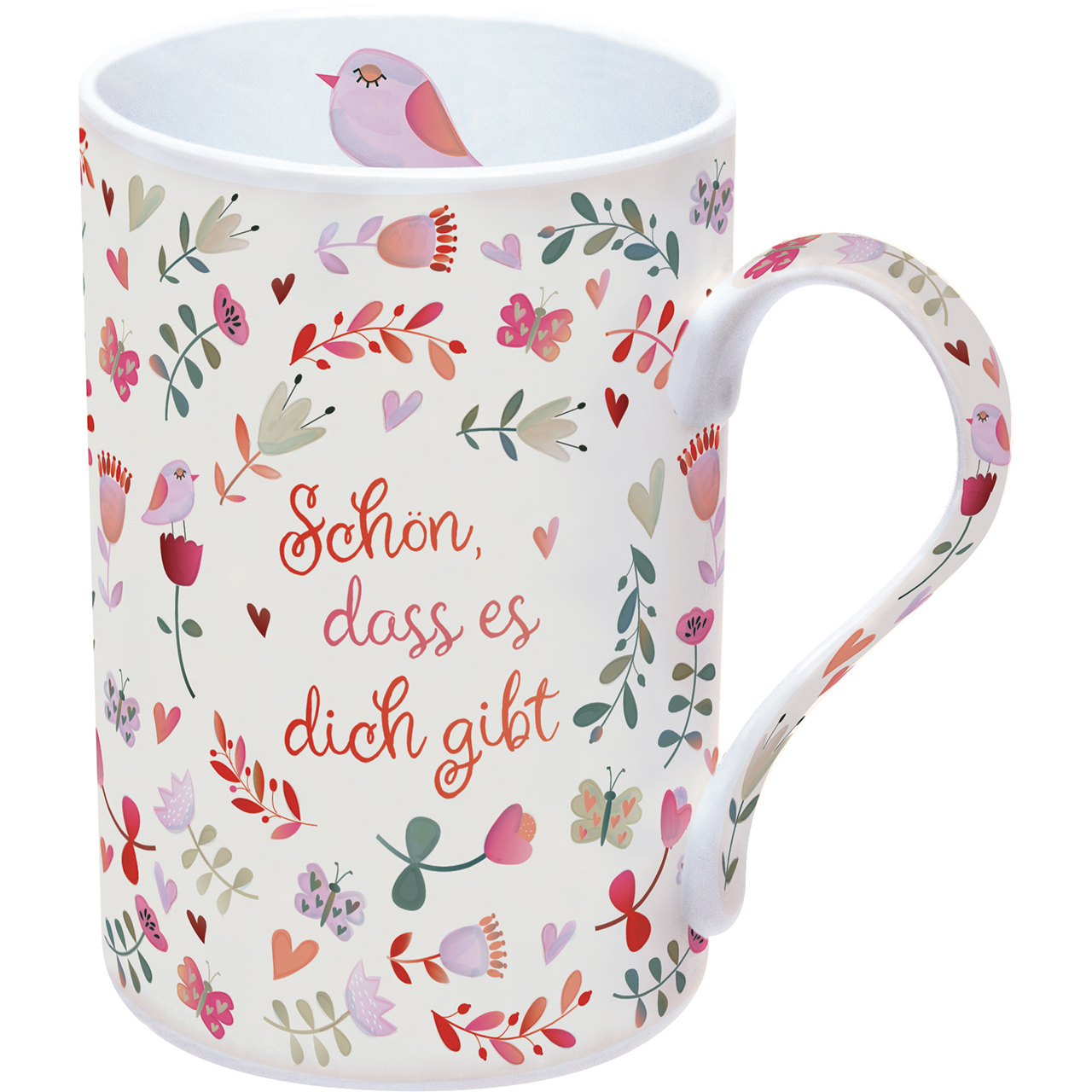 Tasse - Schön, dass es dich gibt - Blumen Aquarell