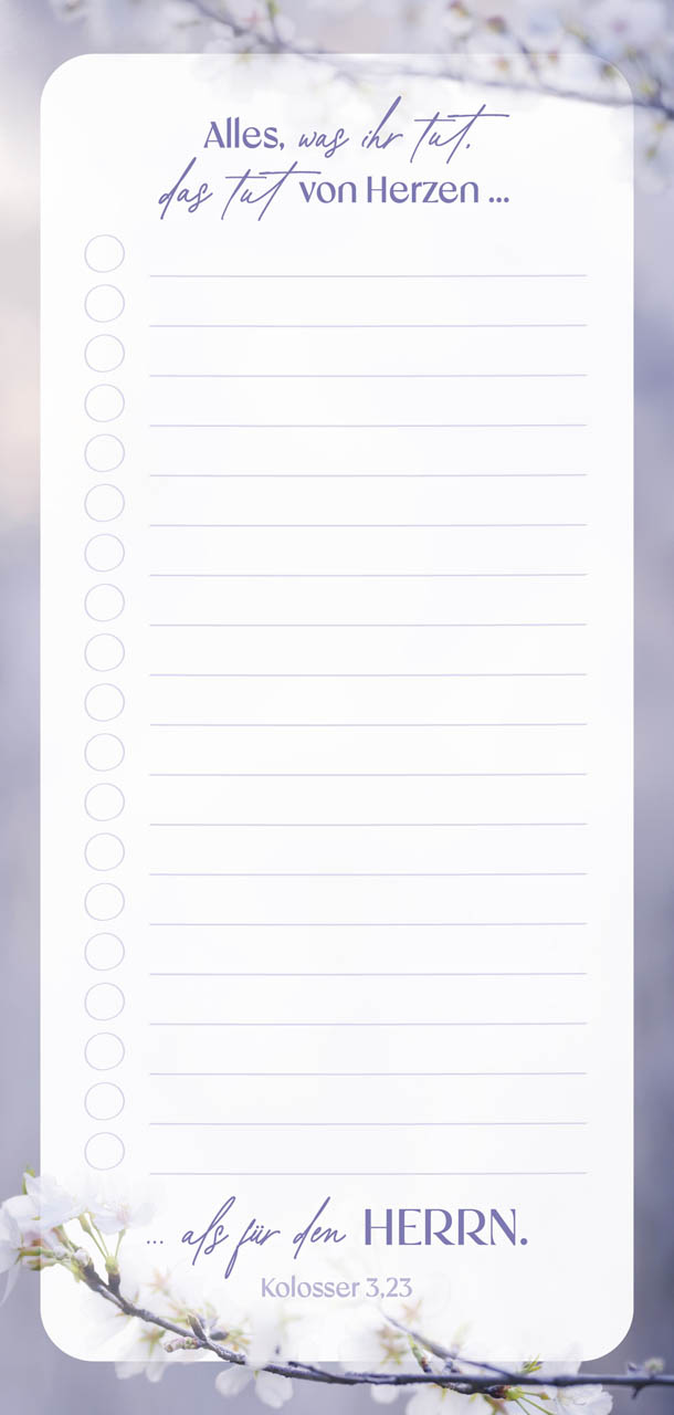 Notizblock - Notizblock To-Do - Kirschblüte
