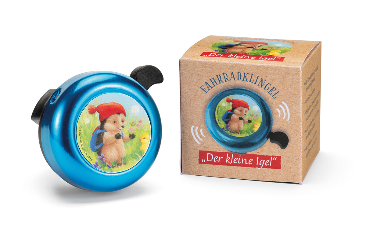 Spiel & Spaß - Fahrradklingel 'Der kleine Igel' - Fahrradklingel Igel Mütze Rucksack Wiese