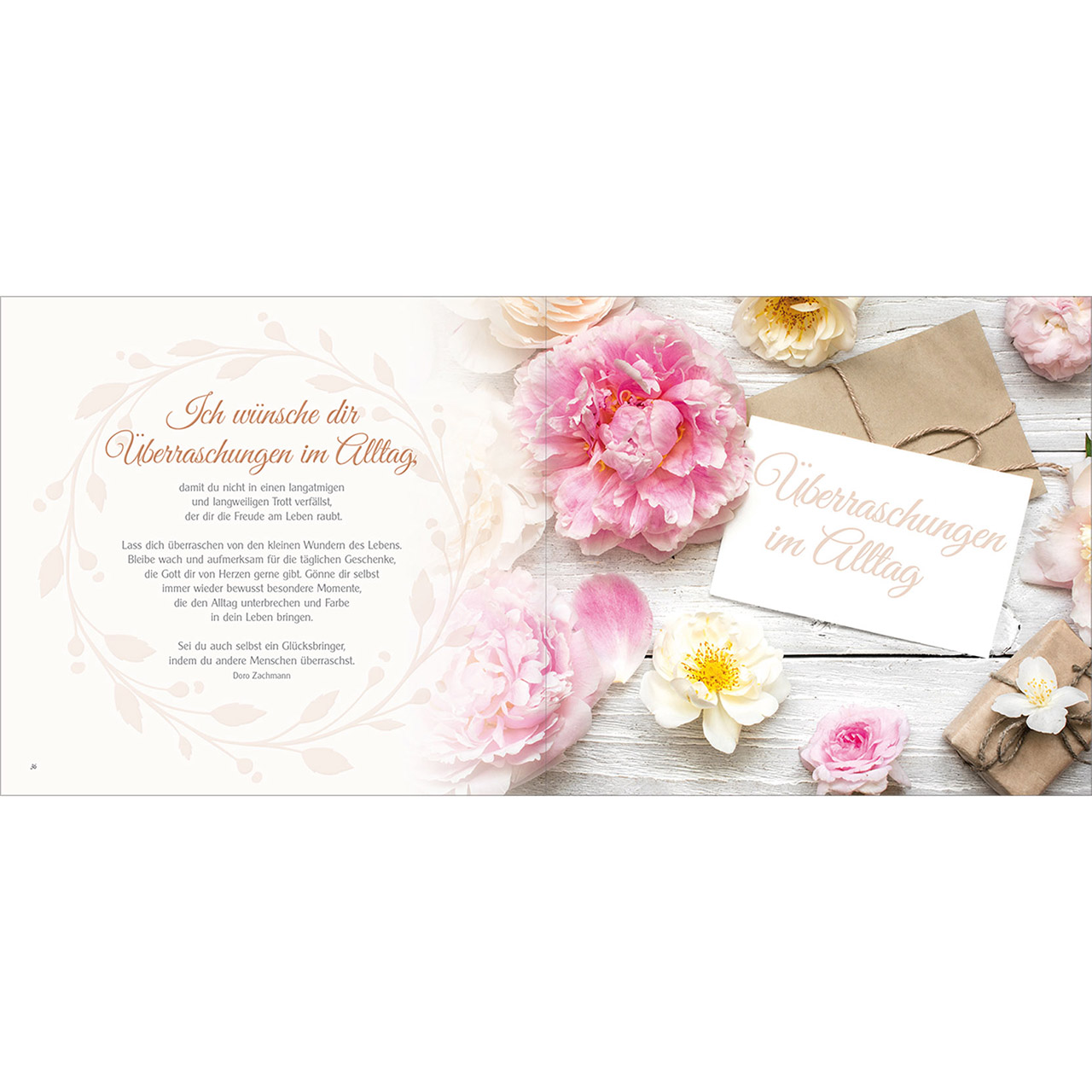Geschenkbuch - Rosengrüße mit vielen guten Wünschen - rosa Rosen