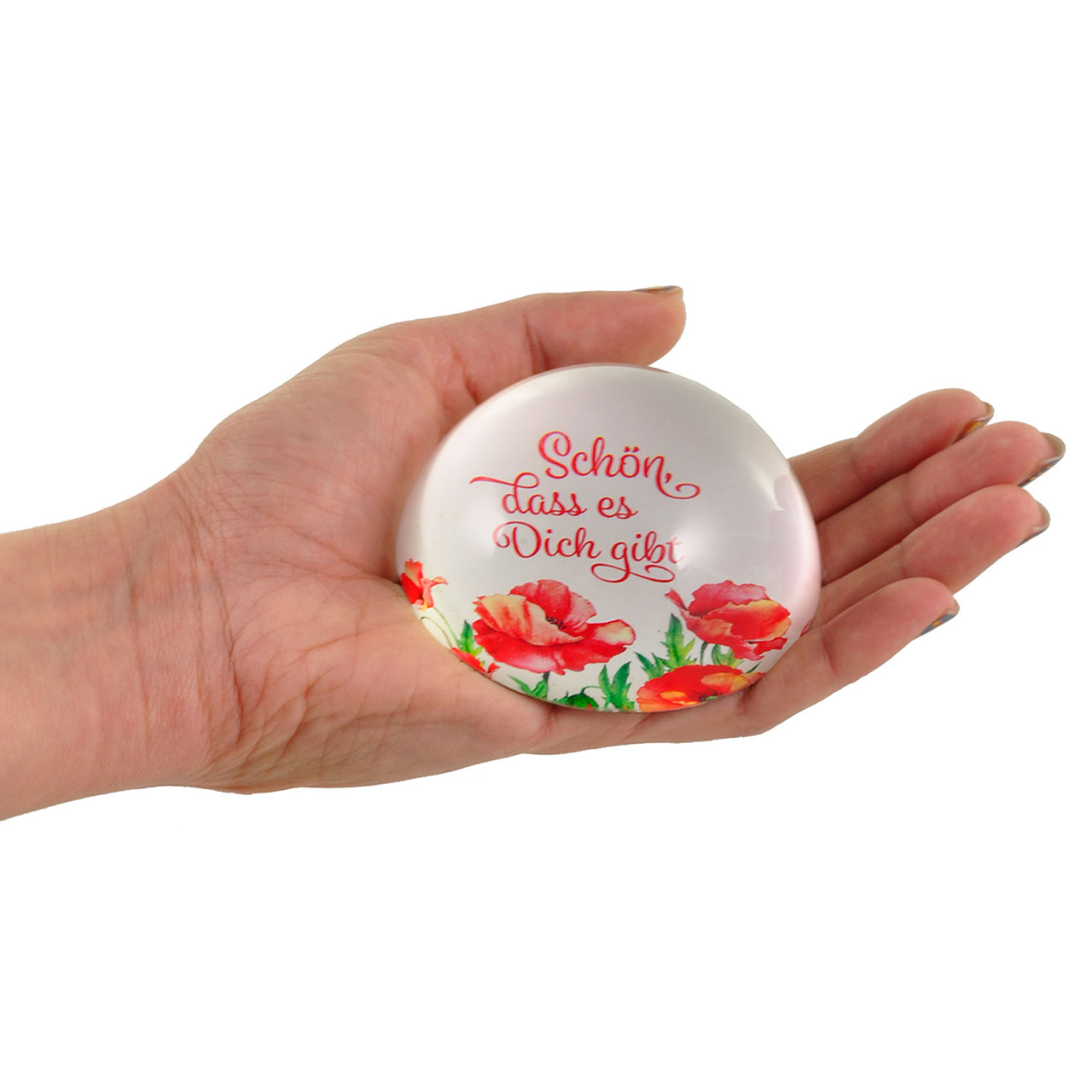 Briefbeschwerer - Schön, dass es dich gibt - Mohnblumen