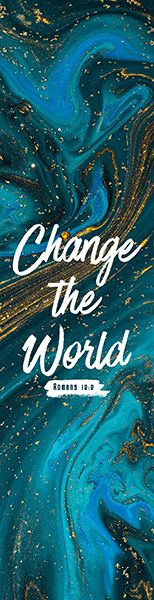 Lesezeichen - Lesezeichen 'Change the world' 1EX - Lesezeichen Muster