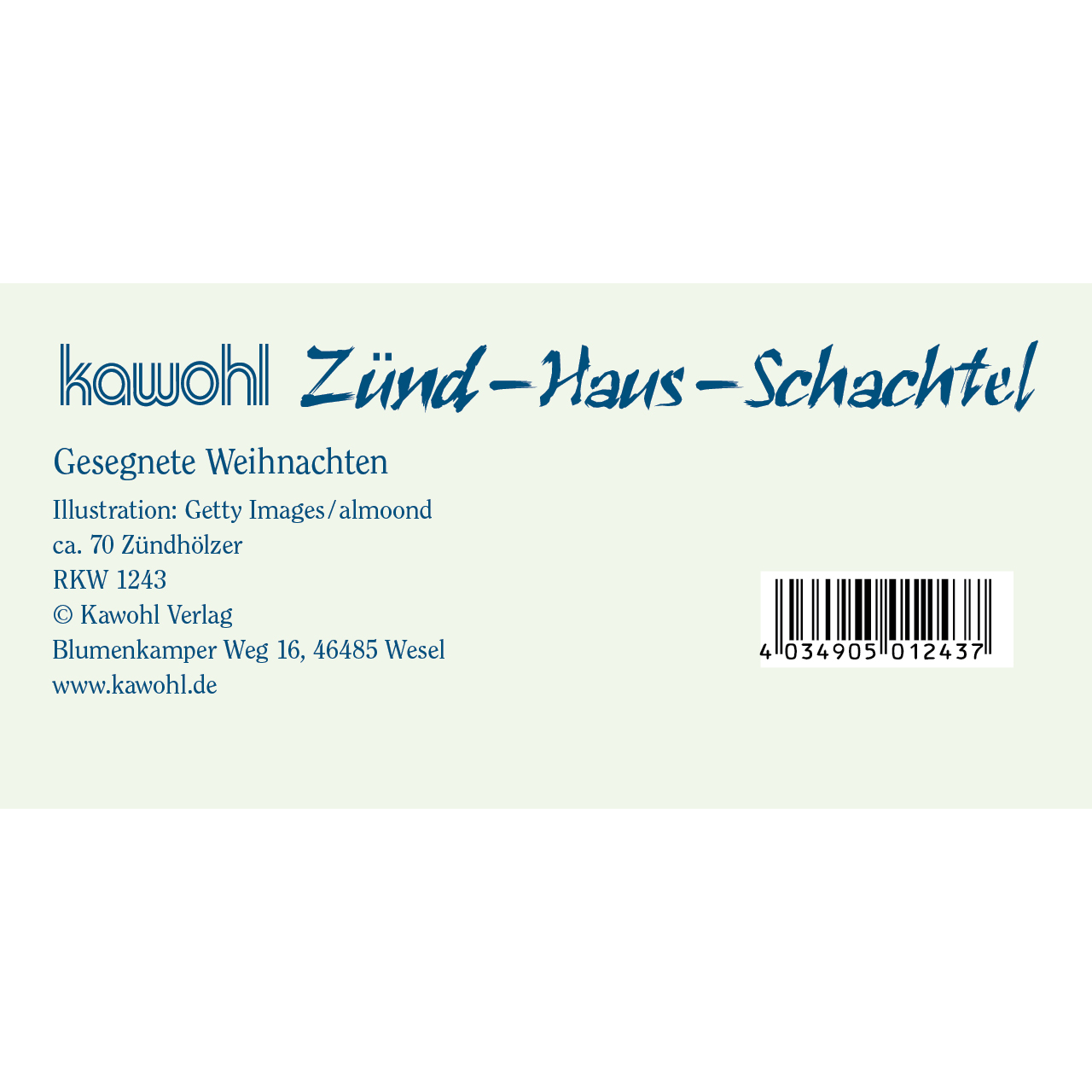 Streichhölzer - Gesegnete Weihnachten - Winterdorf Grafik