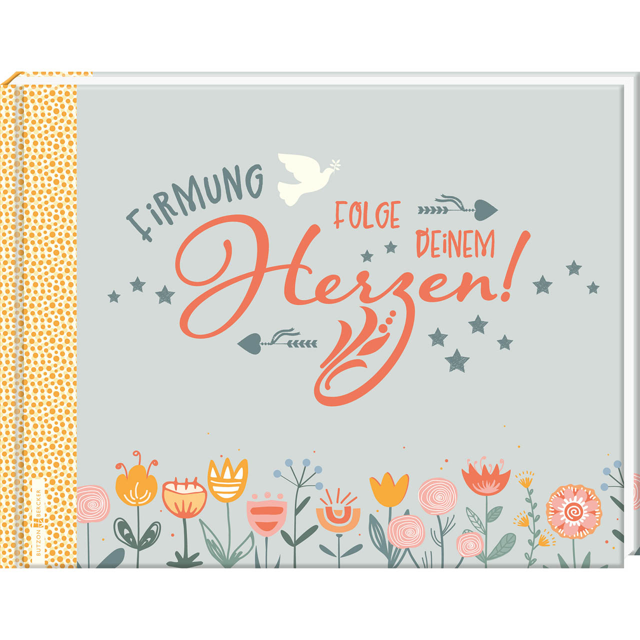 Buch - Firmung - Taube Herz Blumen