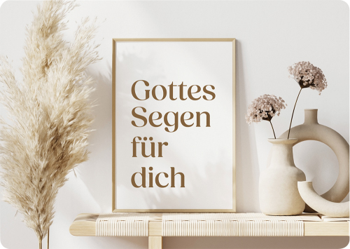 Postkarte - Postkarte 'Gottes Segen für dich' - Blumen Bild Vase