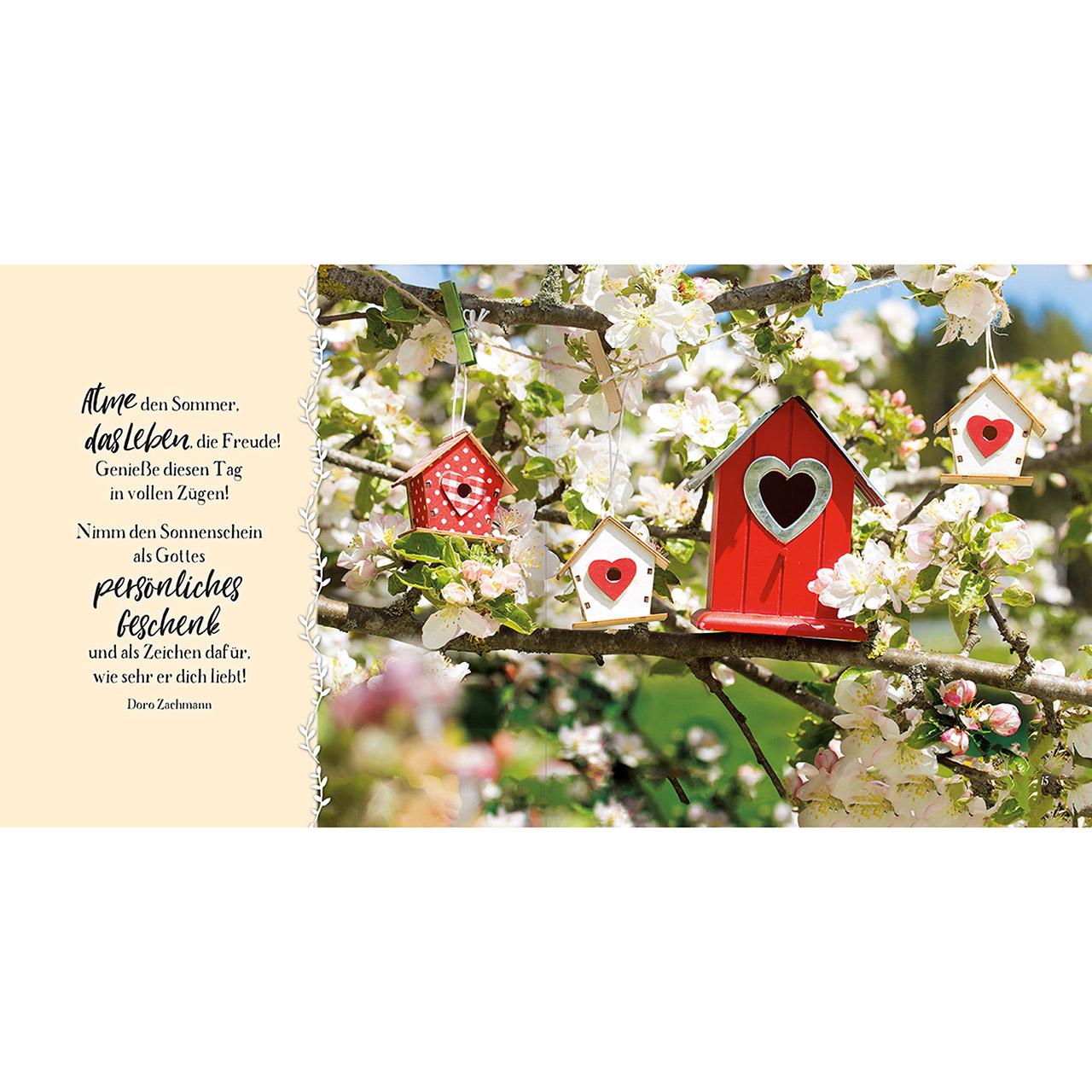 Geschenkbuch - Kleiner Segensgruß aus dem Garten - Garten Stuhl Gießkanne Äpfel