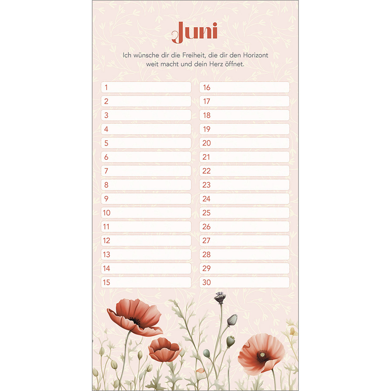 Immerwährender Kalender - Dankbar für dich - Aquarell Blumen