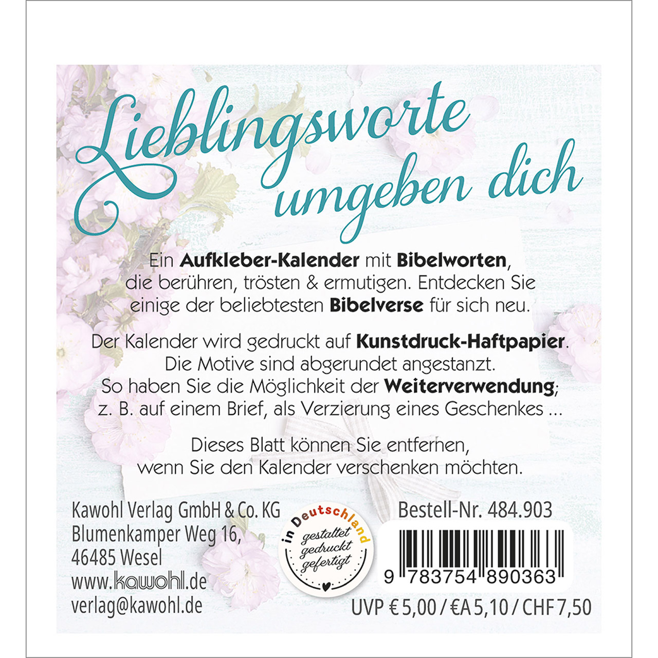 Aufkleberkalender - Lieblingsworte umgeben dich 2026