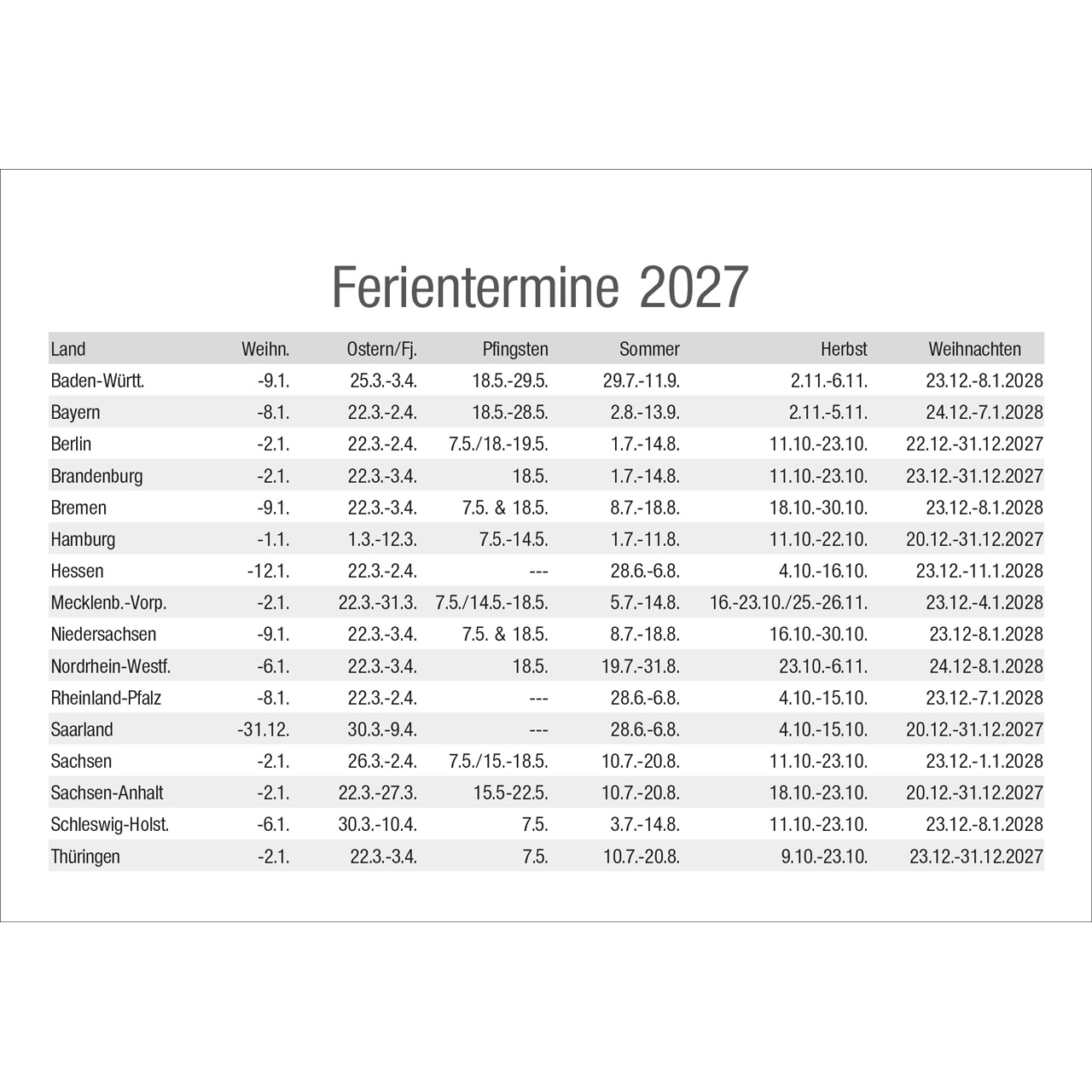 Aufstellkalender - In deine Hand stell ich den Tag 2027