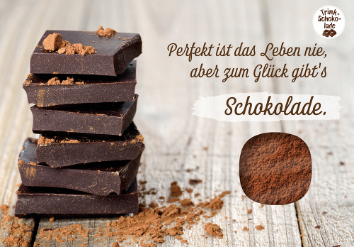 Lebensmittel-Karte - Schokokarte 'Perfekt ist das Leben nie' - Schokolade
