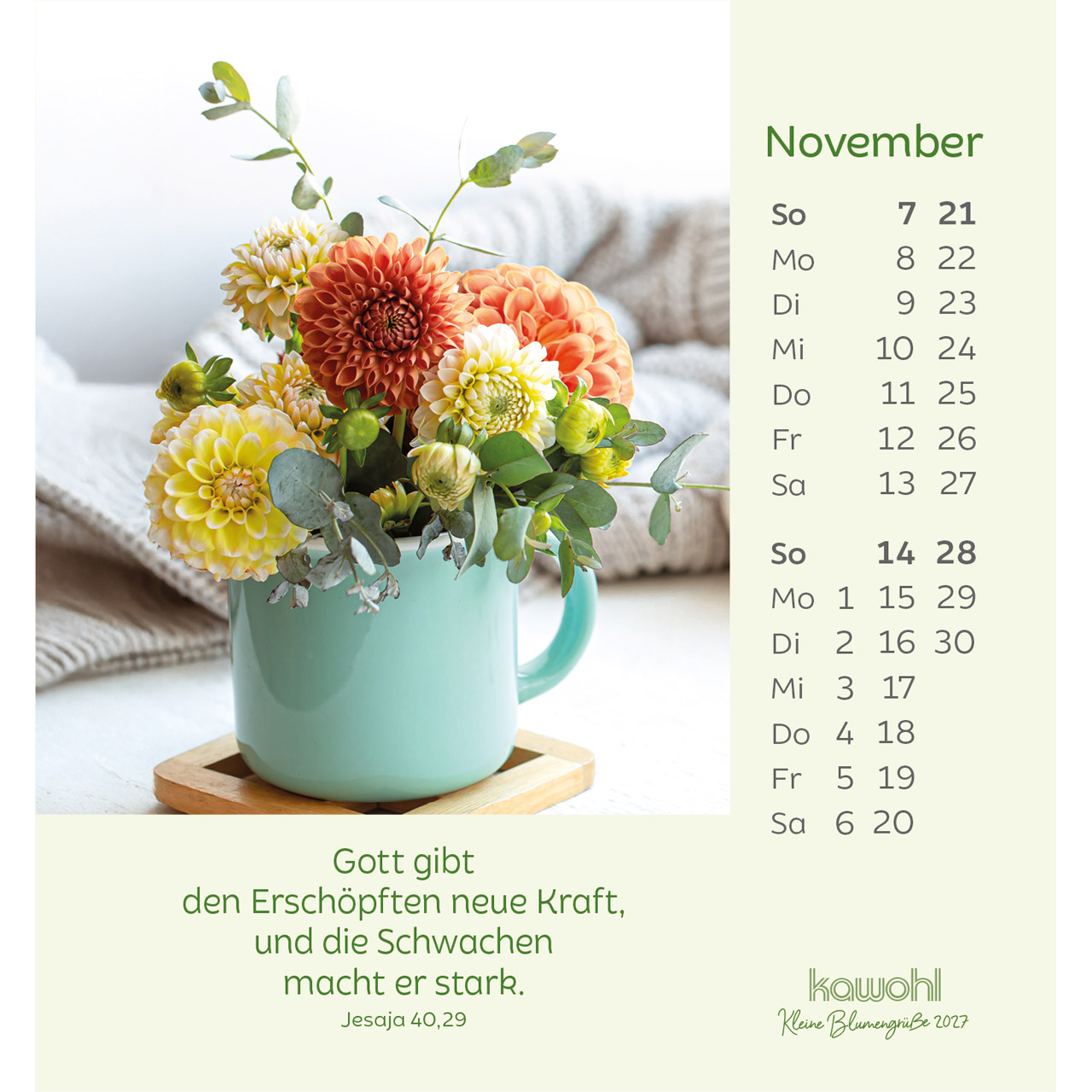 Aufstellkalender - Kleine Blumengrüße 2027