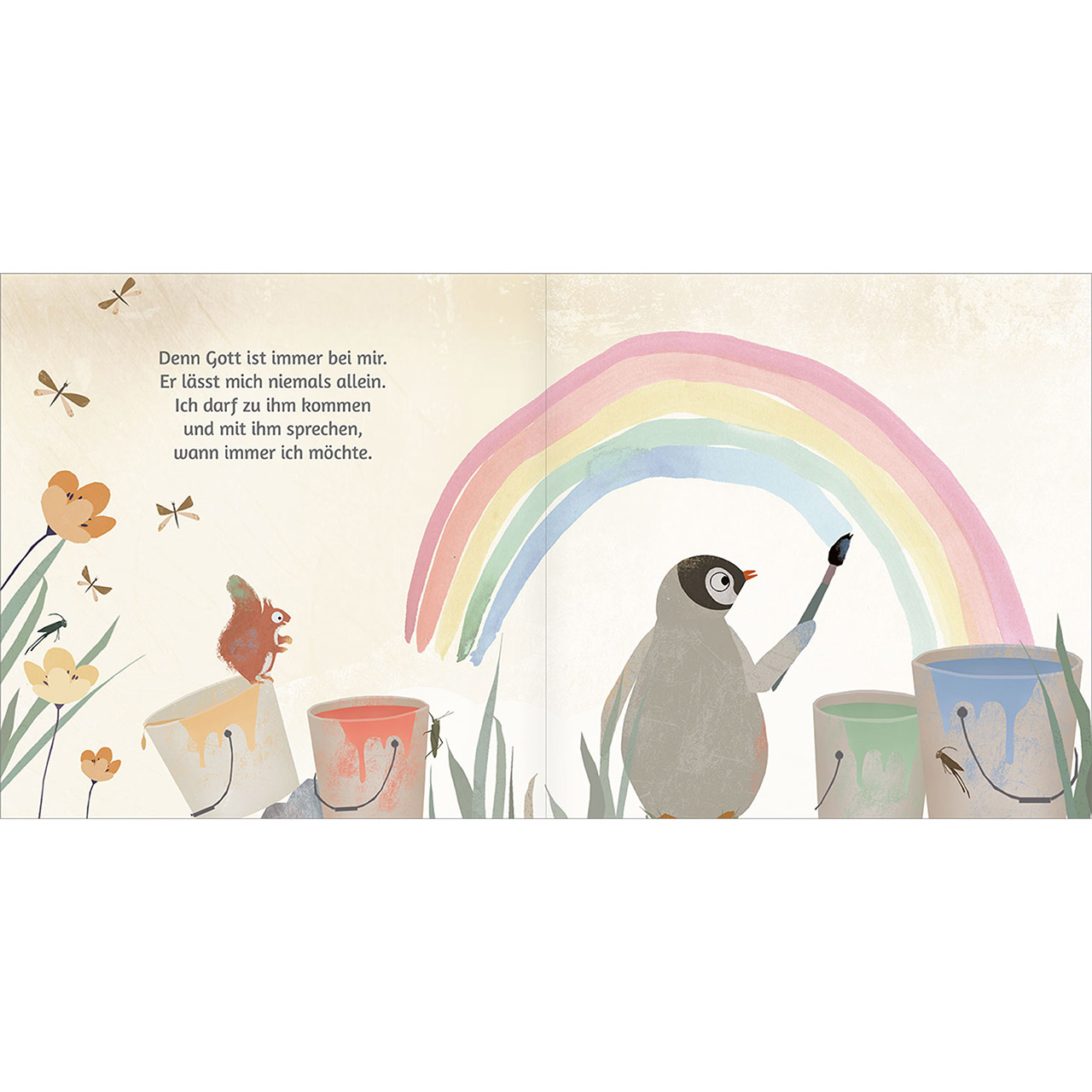 Geschenkbuch - Wunderbar behütet - Pinguin Sonnenblume Stein Schmetterlinge