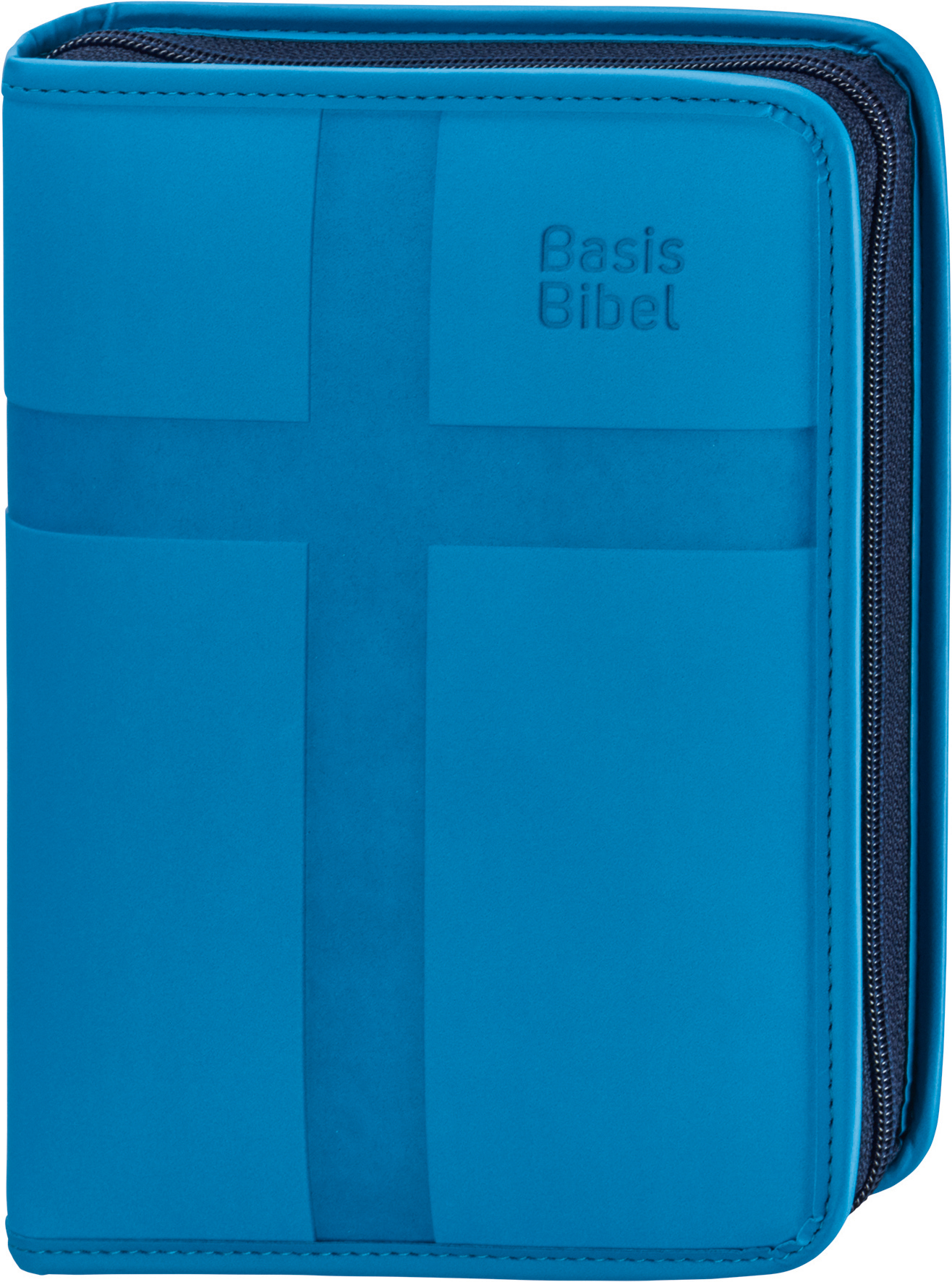 Bibelhülle - BasisBibel. Die Kompakte. Hülle mit Reißverschluss hellblau