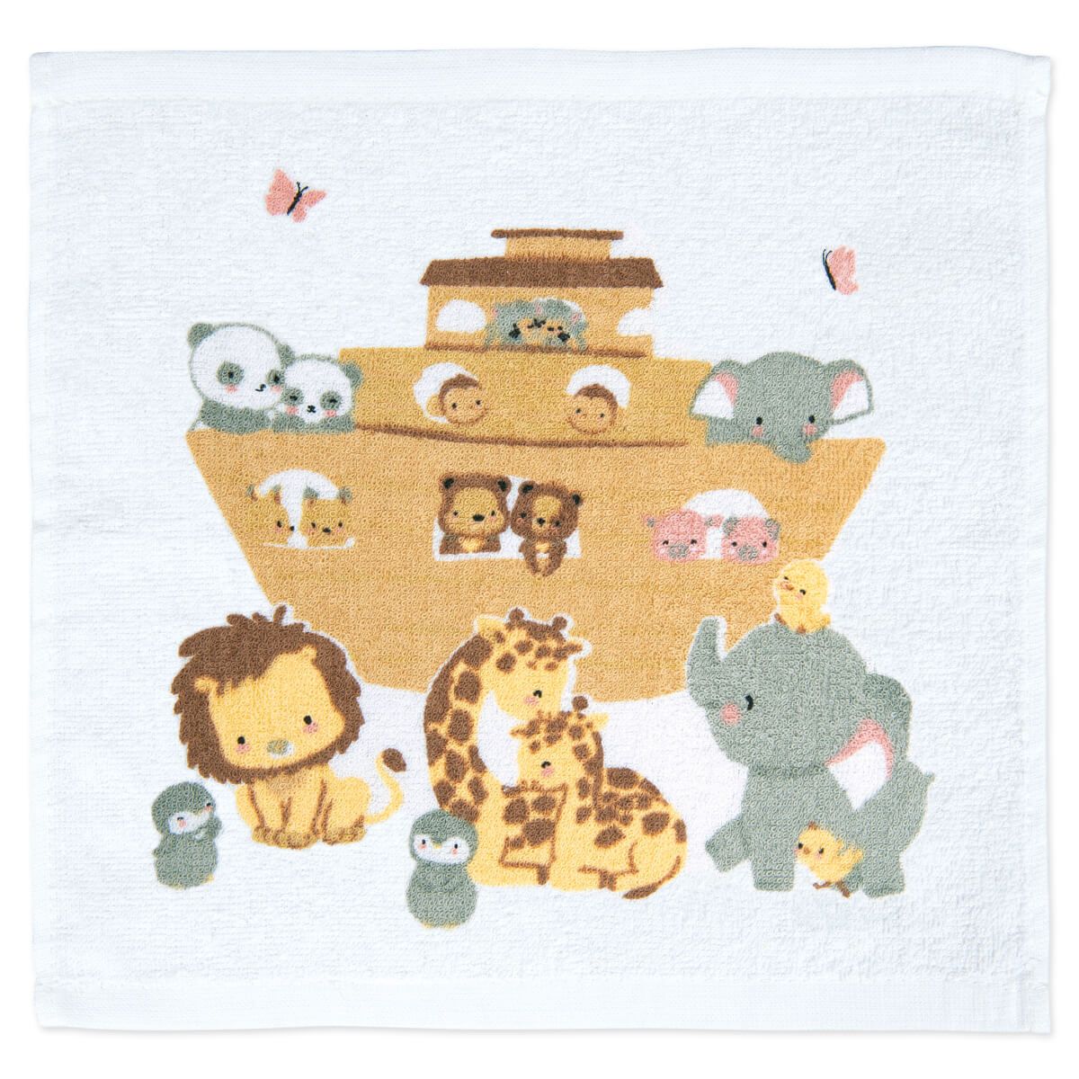 Überraschungs-Handtuch - Motiv: Arche Noah - Schiff Tiere Elefant Giraffe Affe