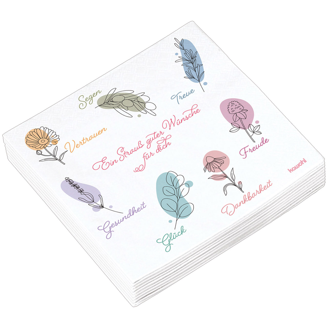 Ein Strauß guter Wünsche für dich Servietten - Ein Strauß guter Wünsche für dich - Blumen Grafik