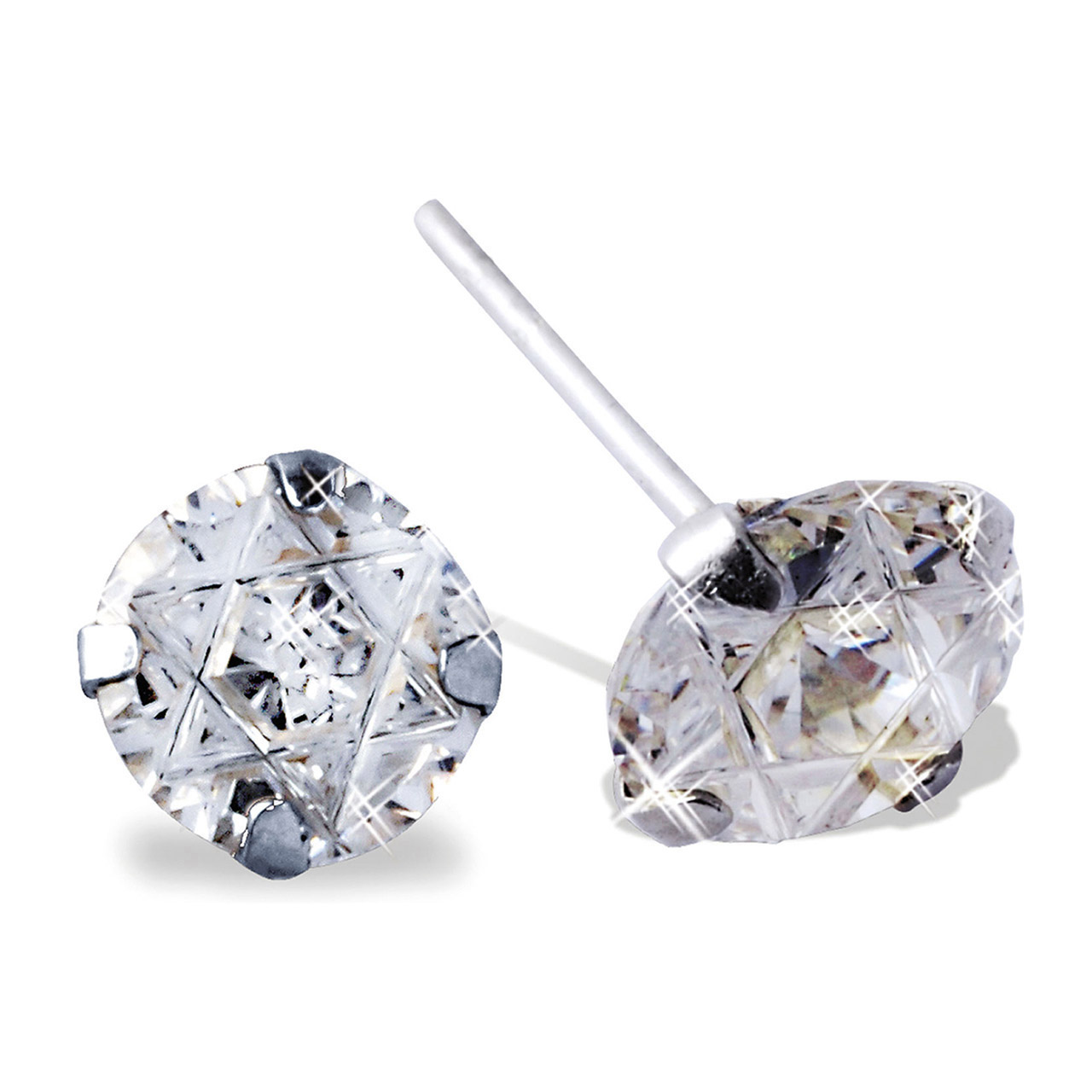 Ohrstecker - Kristall mit Davidstern - Ohrstecker Kristall mit Davidstern