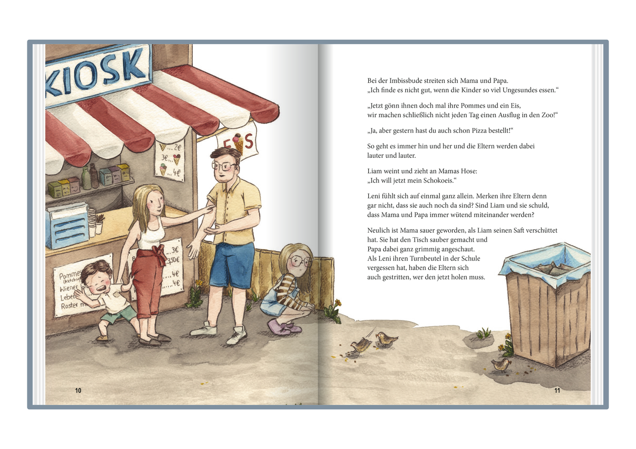 Buch - Warum ziehst du aus, Papa? - Kinder Mann Frau Bäume Häuser