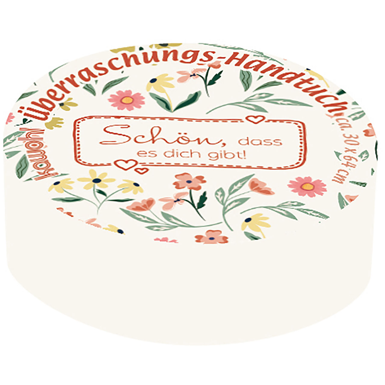 Überraschungs-Handtuch - Schön, dass es dich gibt - Blumen Grafik