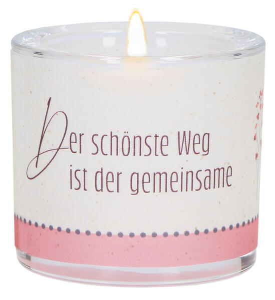 Teelichthalter - Glaswindlicht zur Hochzeit - "Wir"