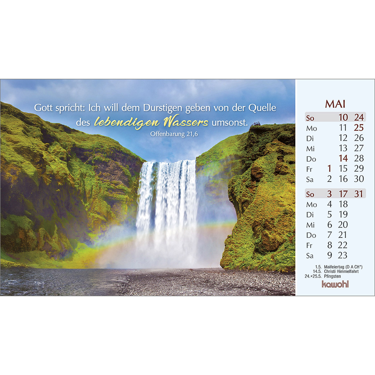 Postkartenkalender - Heute und morgen bin ich geborgen 2026