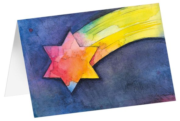 Stern in dunkler Nacht - Kunst-Faltkarten ohne Text (6 Stück)