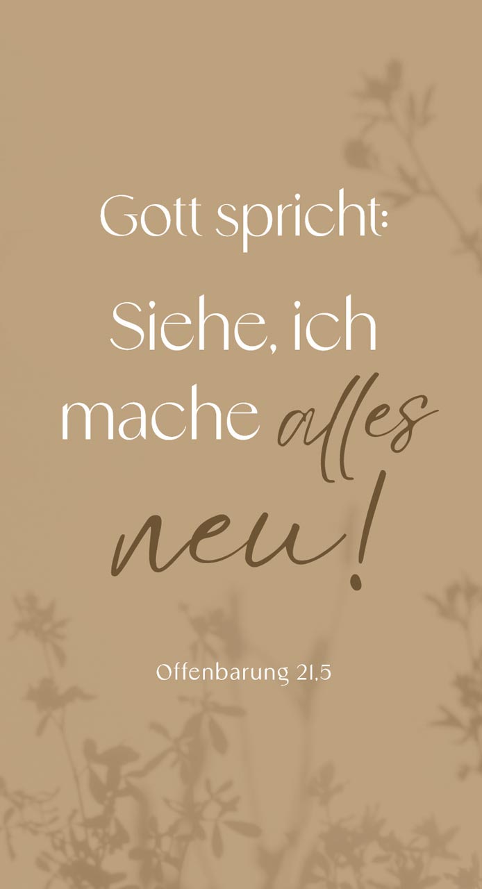 Wanddekoration - Metallschild 'Gott spricht: Siehe, ich mache alles neu!     Offenbarung 21,5'