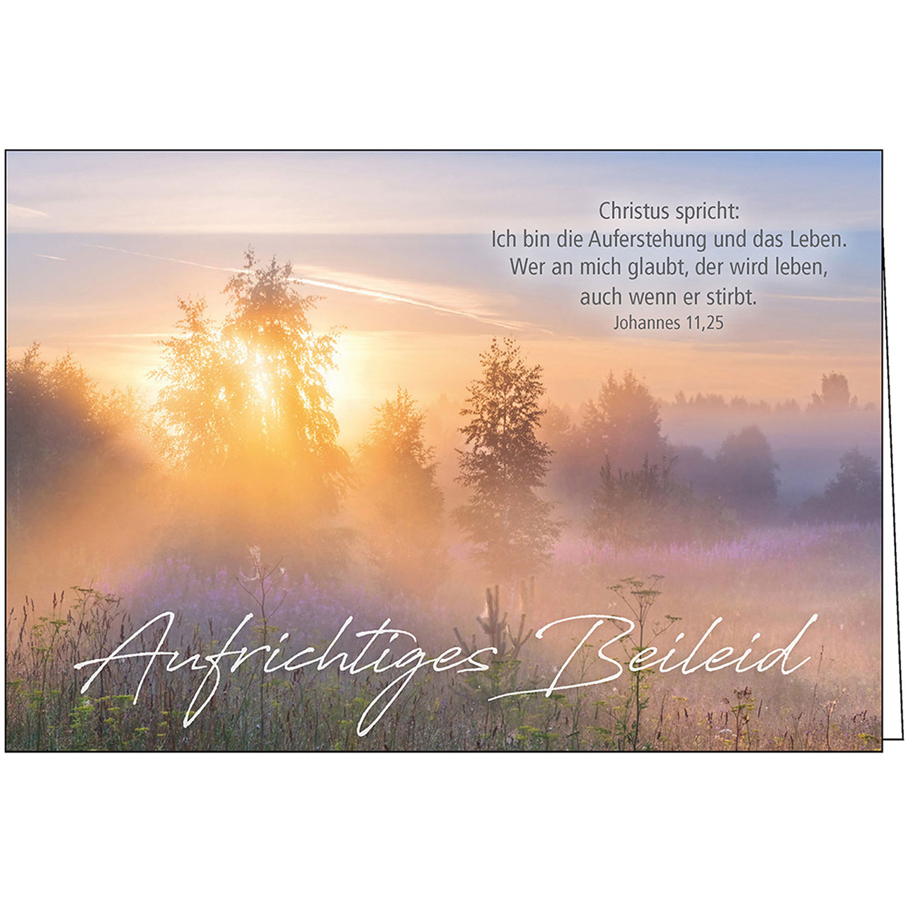 Faltkarte - Ich bin die Auferstehung - Bäume Nebel