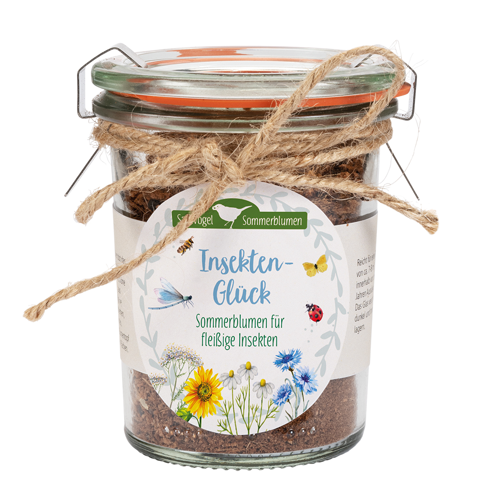 Blumensamen - Insektenglück - Sommerblumen für fleißige Insekten - Weckglas