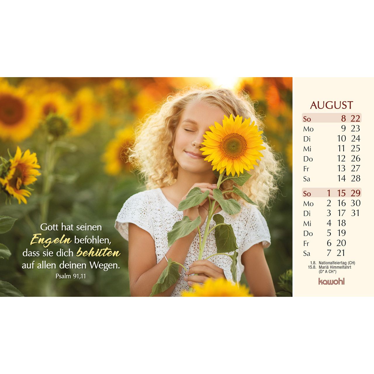 Postkartenkalender - Heute und morgen bin ich geborgen 2027