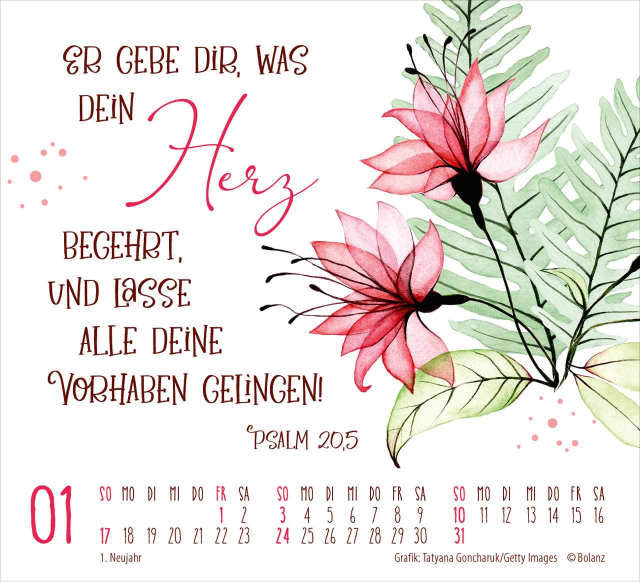 Aufstellkalender - Geschützt in seiner Hand 2027 Minikalender