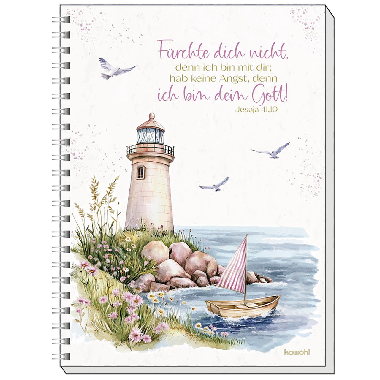 Notizbuch - Fürchte dich nicht, denn ich bin mit dir - Leuchtturm Grafik