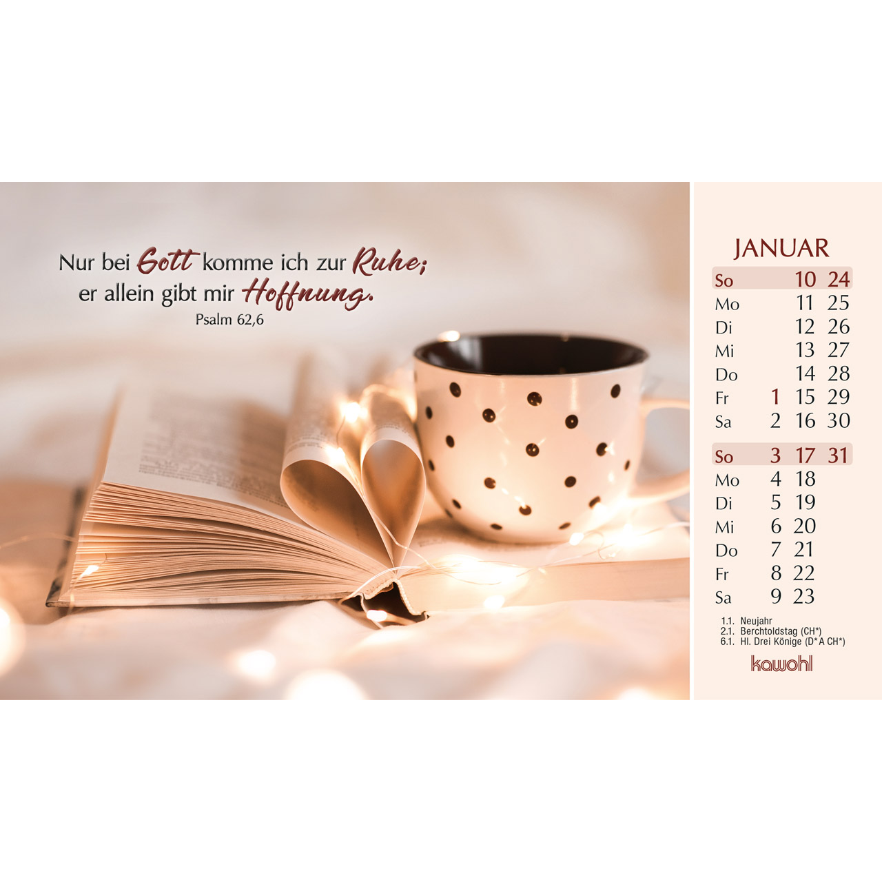 Postkartenkalender - Heute und morgen bin ich geborgen 2027