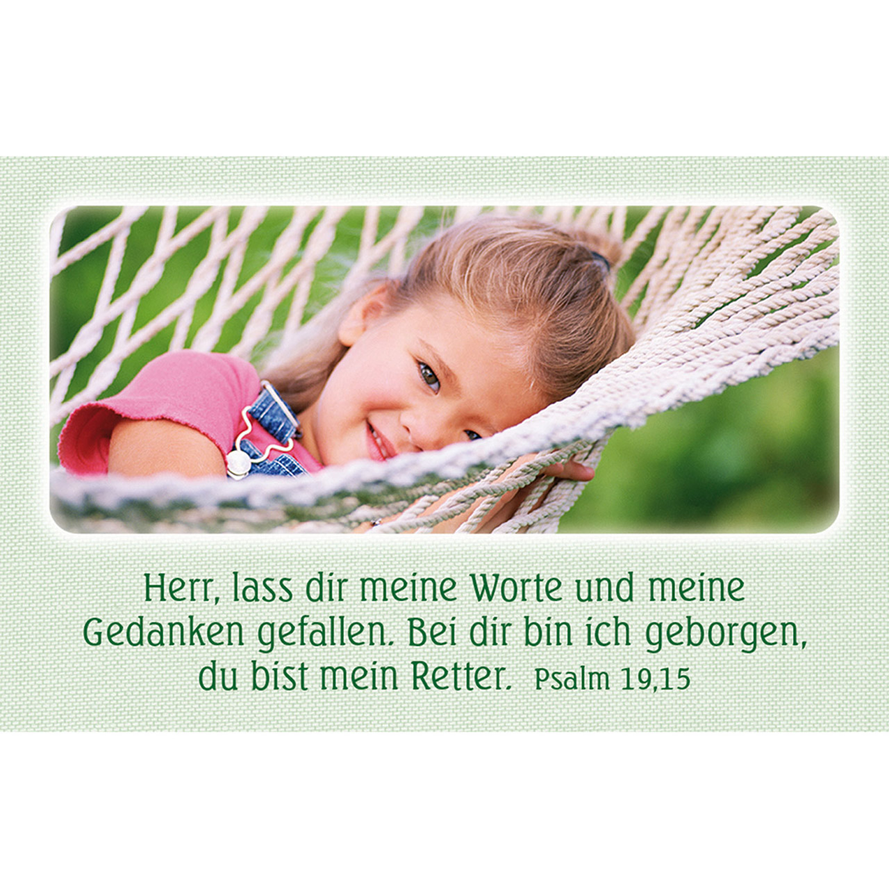 Karten-Box Kunststoff - Geborgen und gehalten - Vogel rosa Blüten Blaumeise