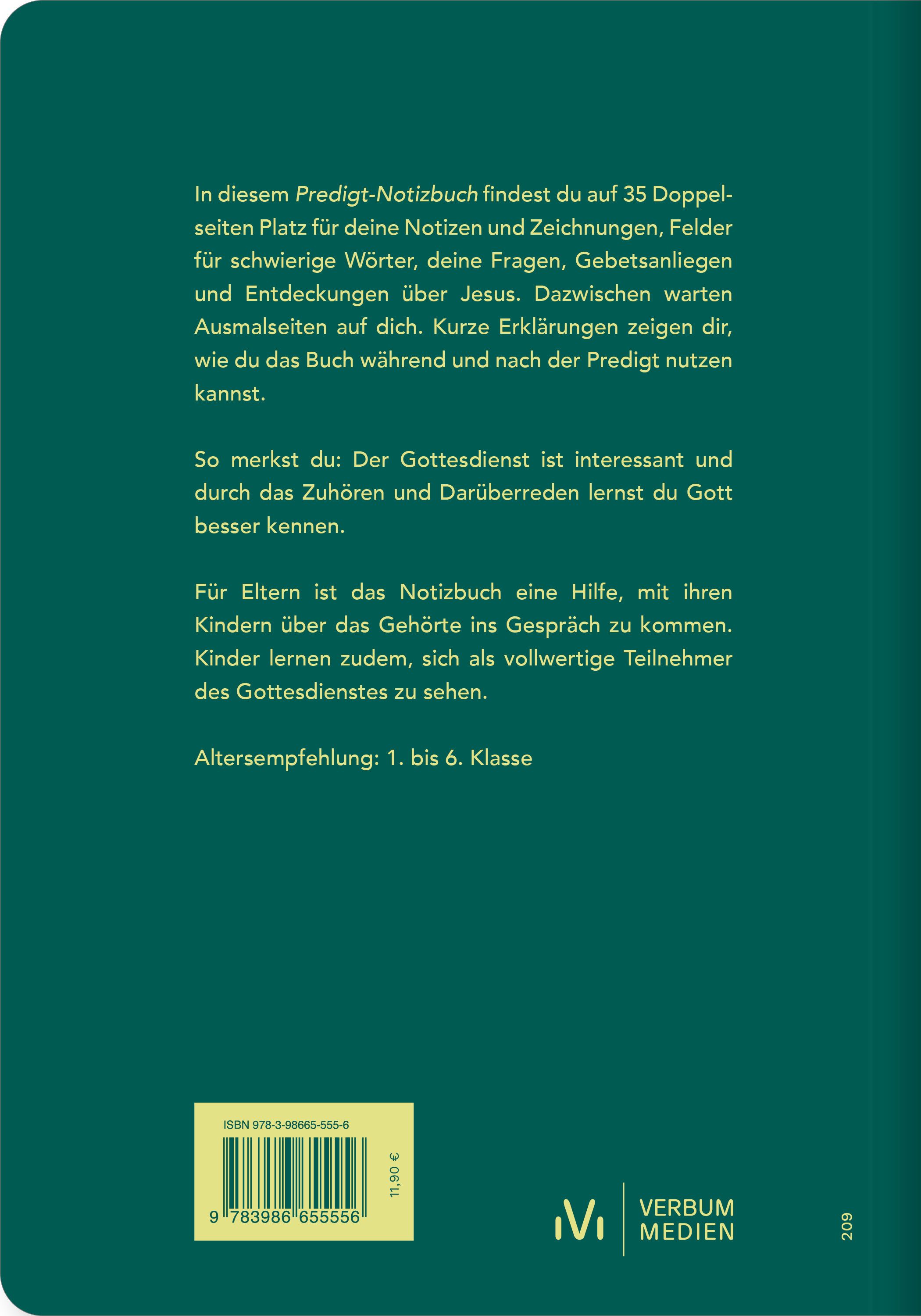 Buch - Predigt-Notizbuch für Kinder