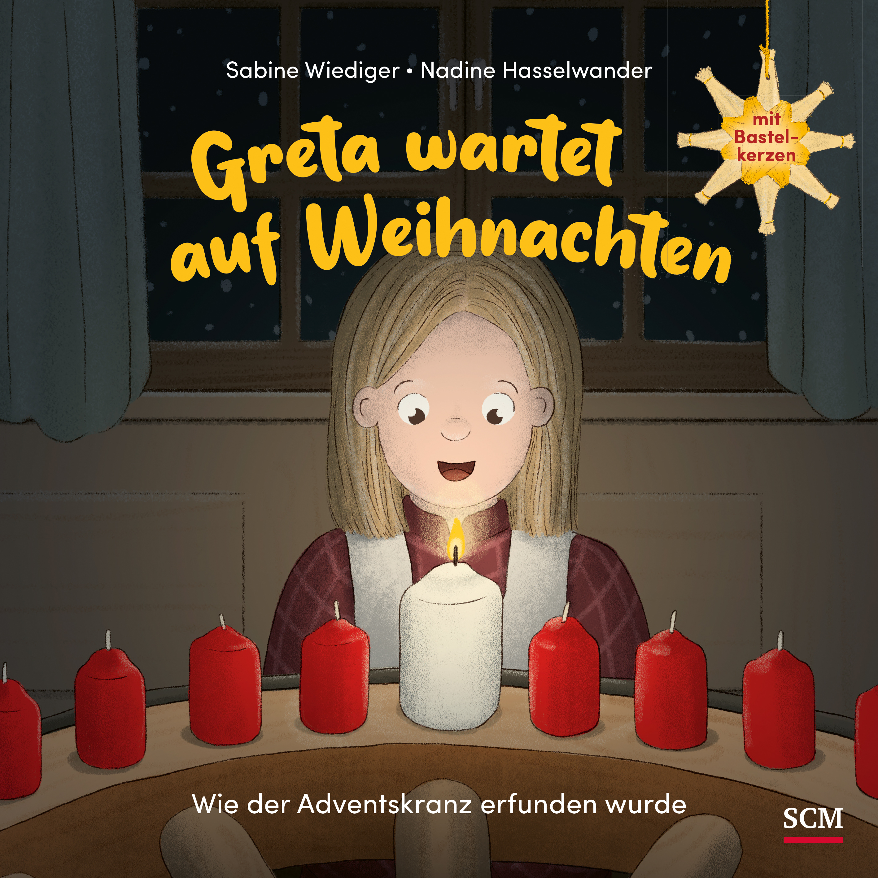 Buch - Greta wartet auf Weihnachten - Wie der Adventskranz erfunden wurde - Mädchen Kind Kerzen Fenster