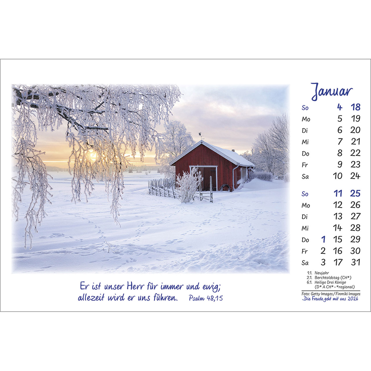 Tischkalender - Die Freude geht mit uns 2026