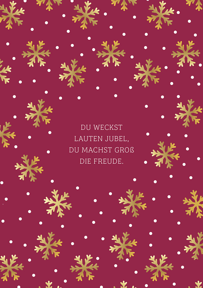 Faltkarte - Faltkarte 'Du weckst lauten Jubel' - Karte Schneekristalle Punkte