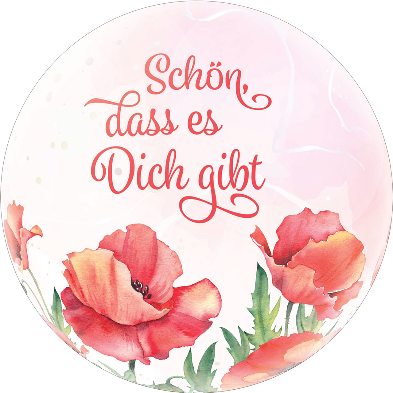 Briefbeschwerer - Schön, dass es dich gibt - Mohnblumen