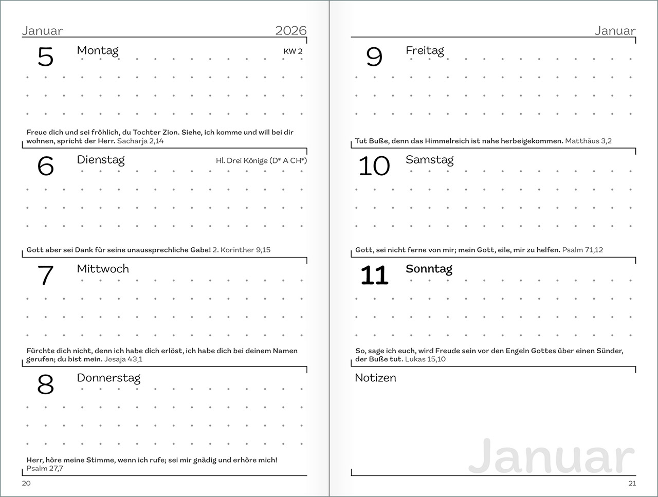 Buchkalender - Gott spricht: Siehe, ich mache alles neu! - Sprössling Trieb jung Pflanze grün Baumstamm