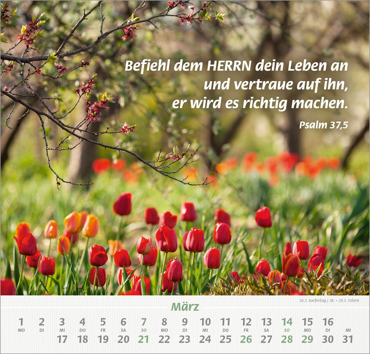 Wandkalender - Denn du bist bei mir 2027 Wandkalender