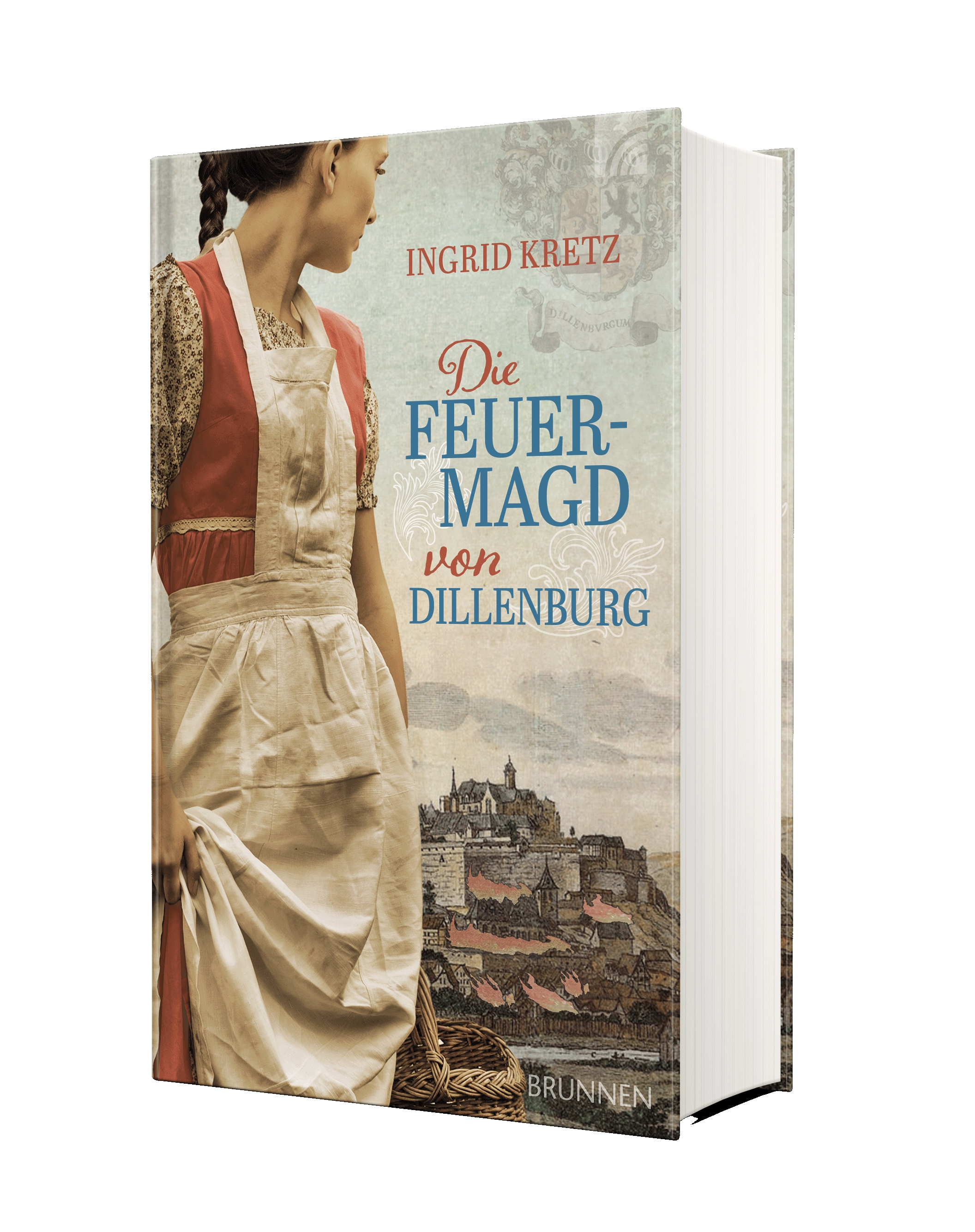 Buch - Die Feuermagd von Dillenburg - Frau Schürze Himmel Stadt
