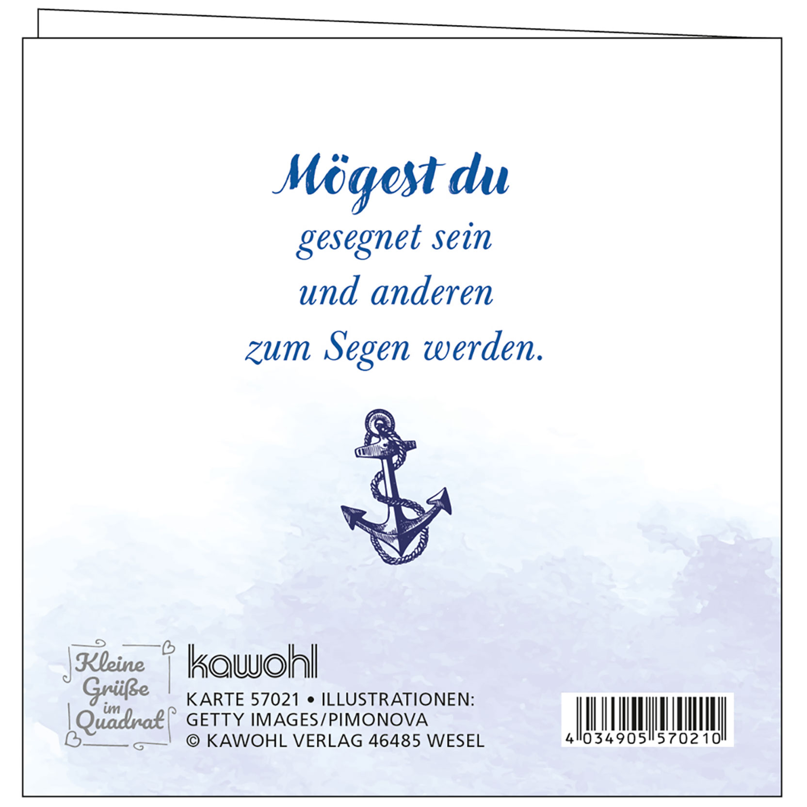 Mini-Faltkarte - Glück & Segen wünsche ich dir - Leuchtturm Möwe Steuerrad