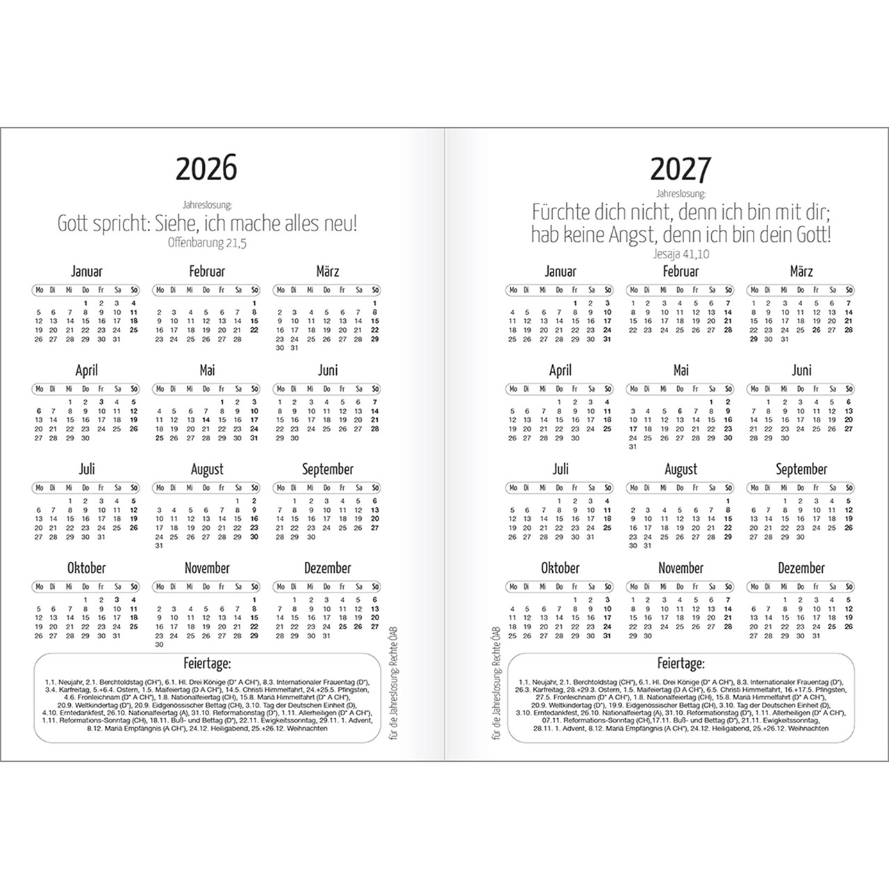Terminkalender - Ich bin dir immer nah 2026
