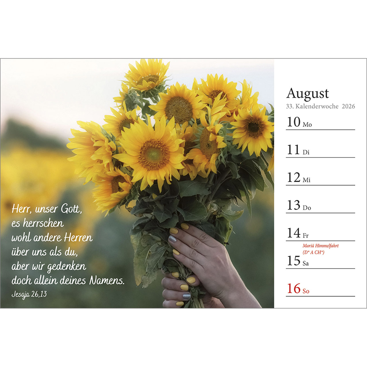 Tischkalender - In deine Hand stell ich den Tag 2026