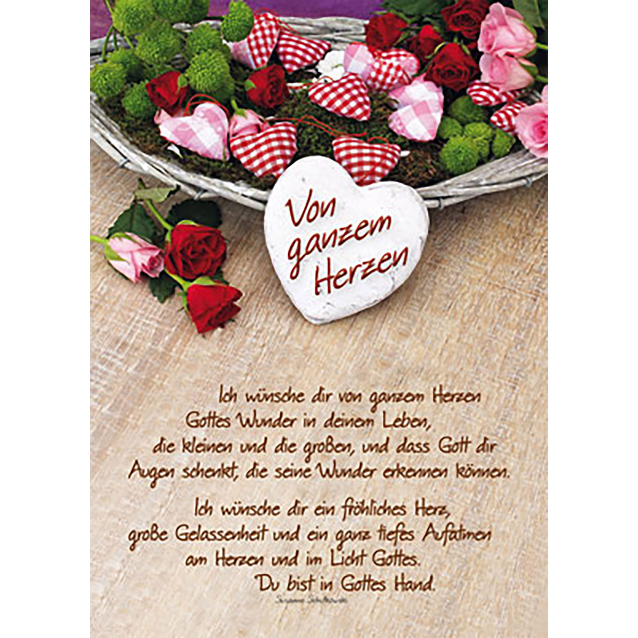 Ich wünsche dir von ganzem Herzen Poster - Ich wünsche dir von ganzem Herzen - Rosen Herz