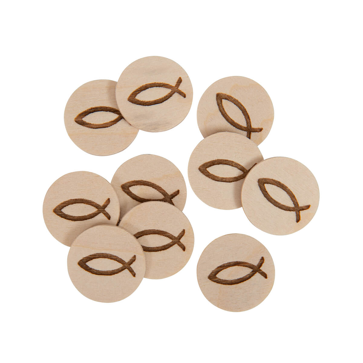 Schmuck & Accessoires - Einkaufswagenchips Holz 'Fisch'  10 Stück