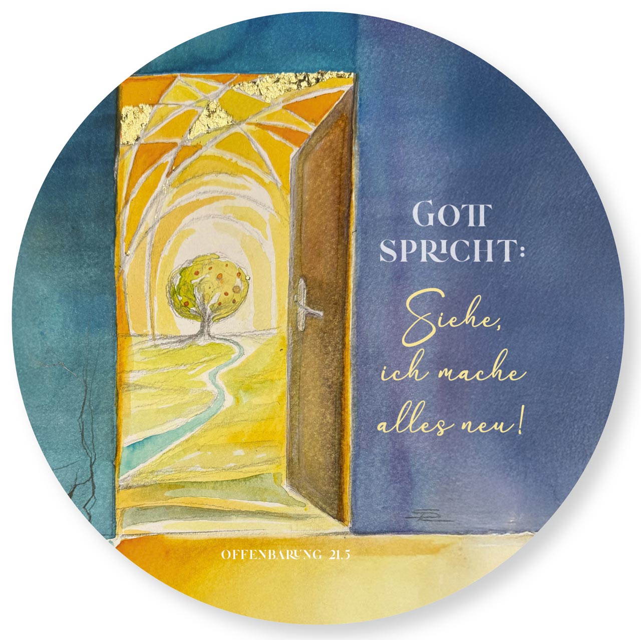 Wanddekoration - Wandschmuckbild 'Gott spricht: Siehe, ich mache alles neu!  Offenbarung 21,5'