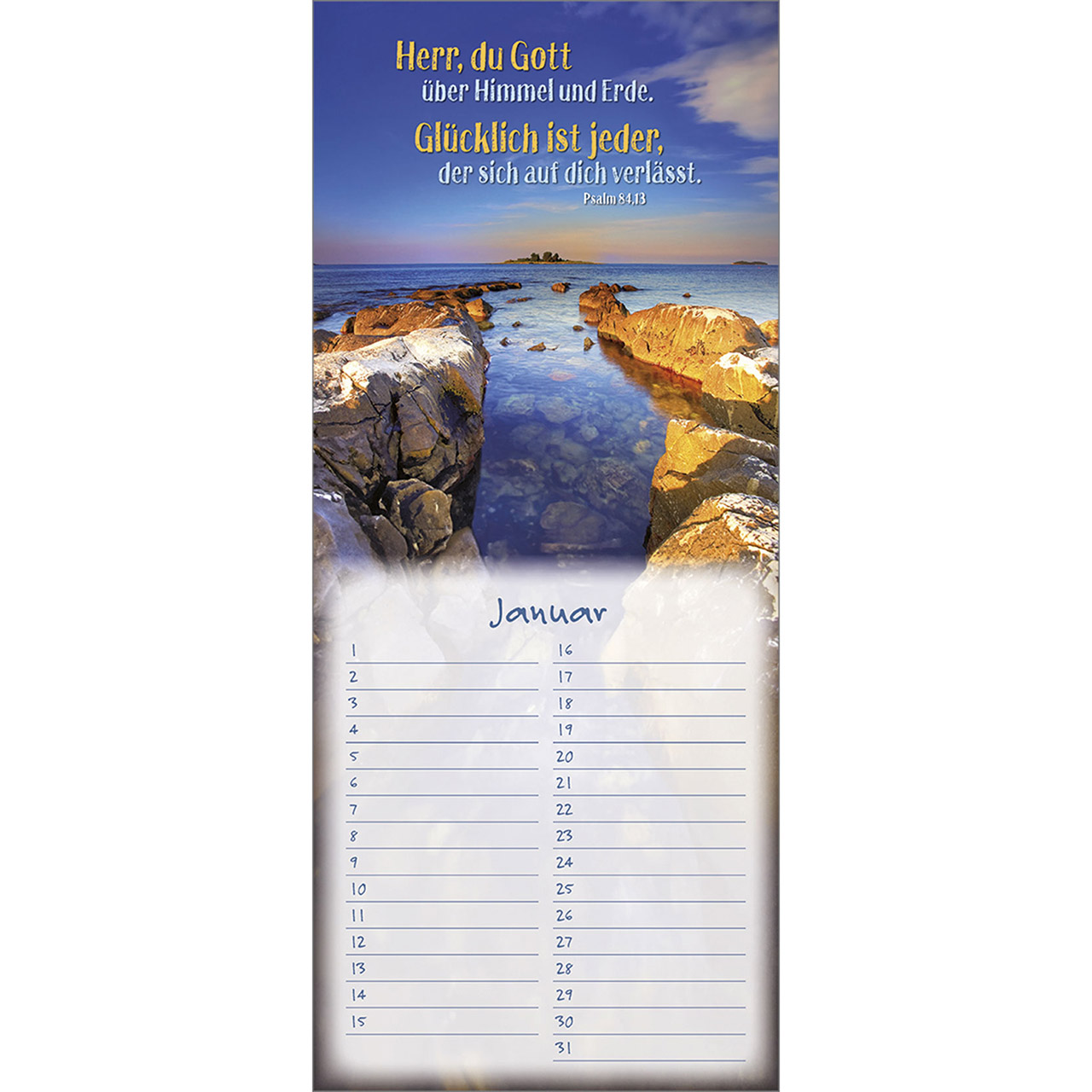 Immerwährender Kalender - Gottes Segen auf euren Wegen - Meer Segelboot