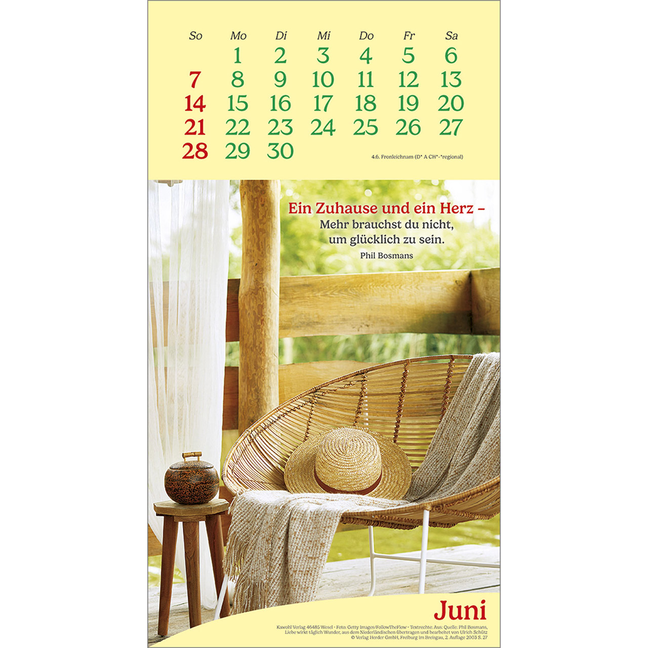 Wandkalender - Vitamine fürs Herz 2026